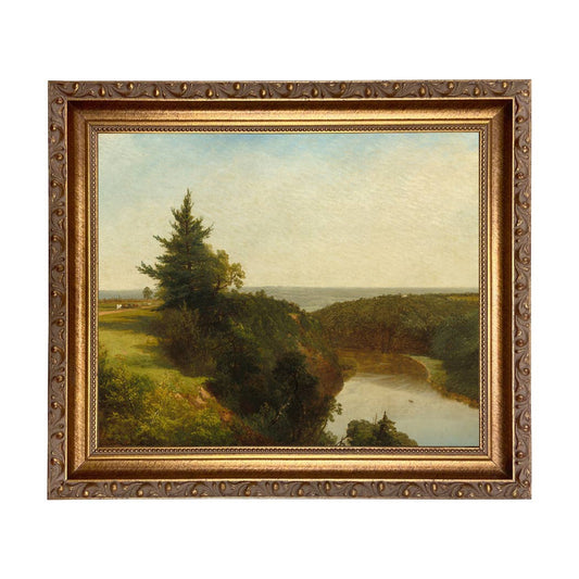River View Scenic by John Kensett Painting Print on Canvas: 8" x 10"