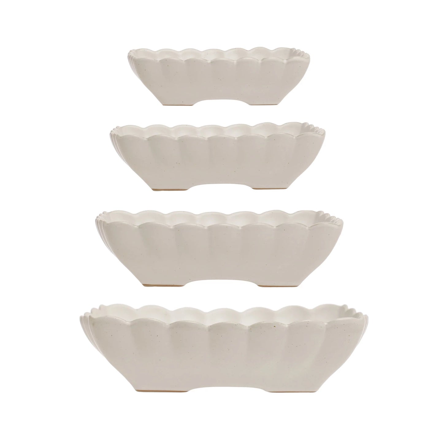 Set of 4 Scalloped Edge Serving Dishes