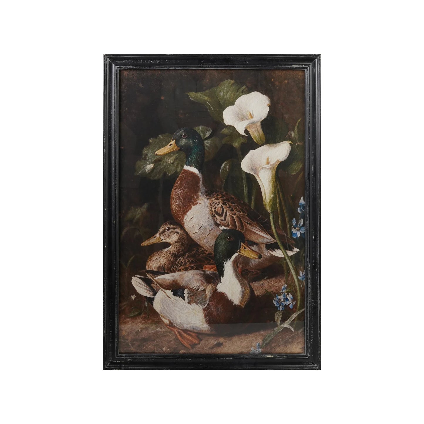 Wood Framed Mallards & Calla Lillies Wall Art