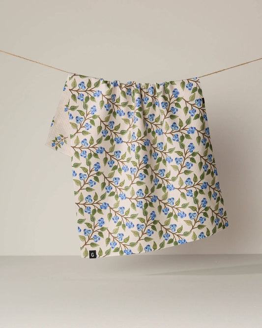 Blueberry Sprig Luxe Kitchen Towel