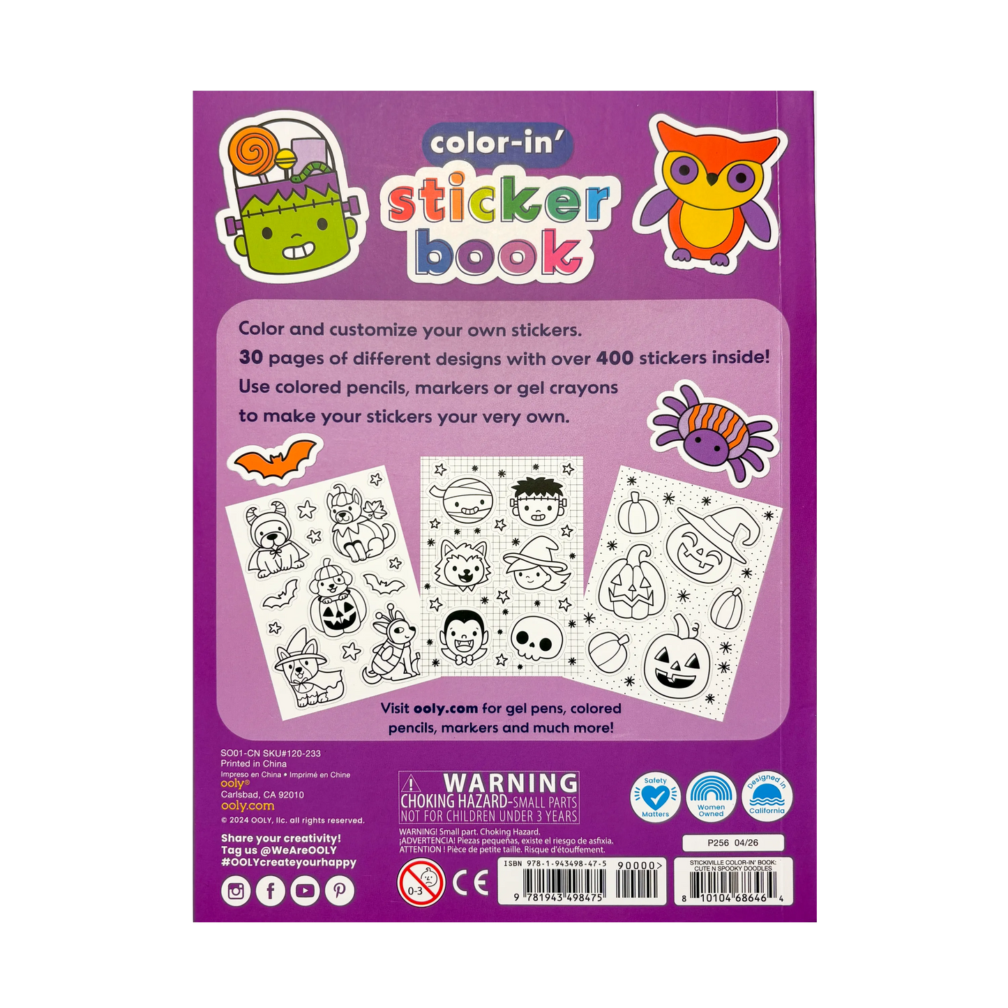 Stickiville Color-in' Sticker Book: Cute n Spooky Doodles