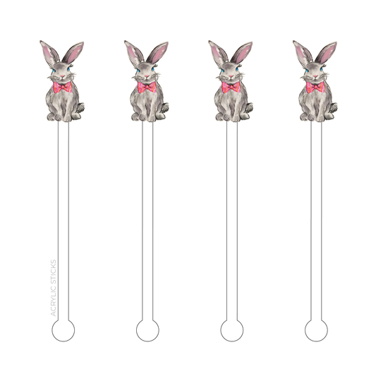 Bunny with Bowtie Stir Sticks