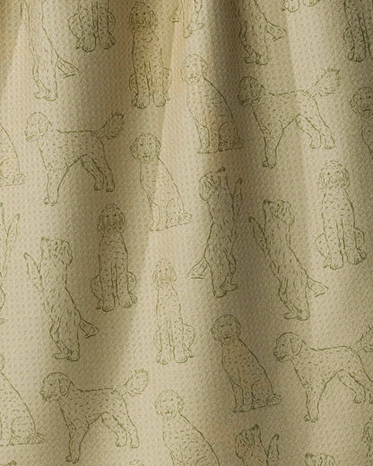 Doodle Pups Tea Towel: Aloe