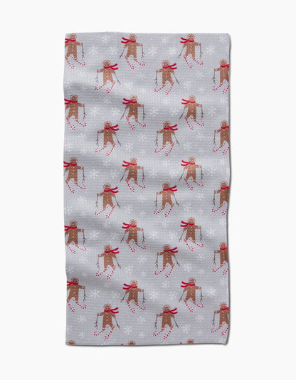 Gingerbread Skiers Bar Towel