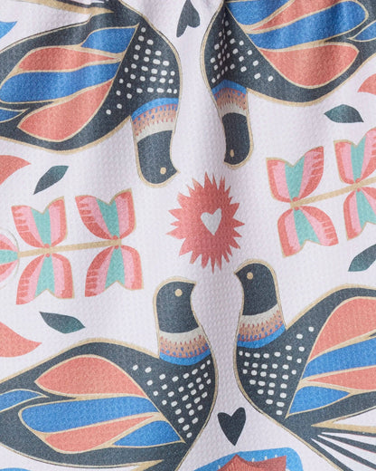 Scandi Lovebirds Tea Towel