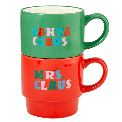 Santa Claus x Mrs. Claus Stacking Mugs