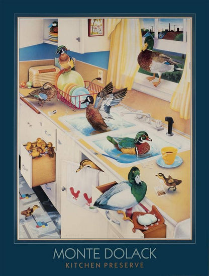 Kitchen Preserve Teal Border Framed Print