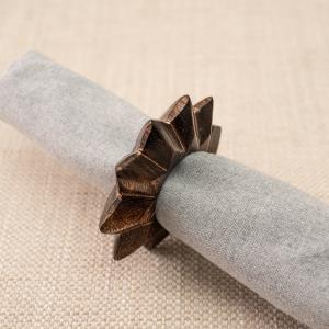 Starburst Wooden Napkin Ring Set