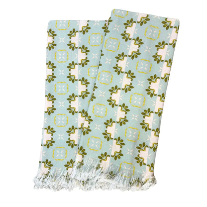 Primrose Blue Throw Blanket