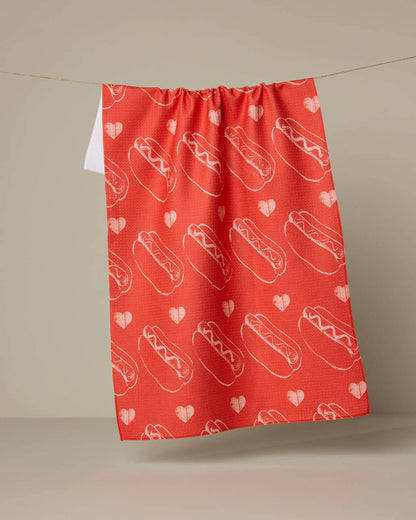 Lovely Franks Tea Towel: Red