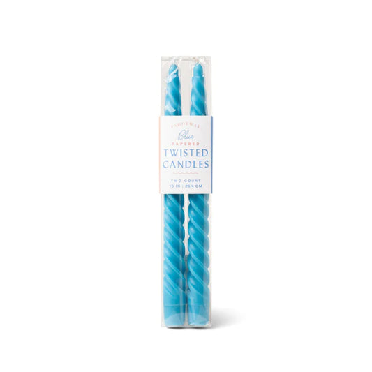 Twisted Taper Candles- Blue