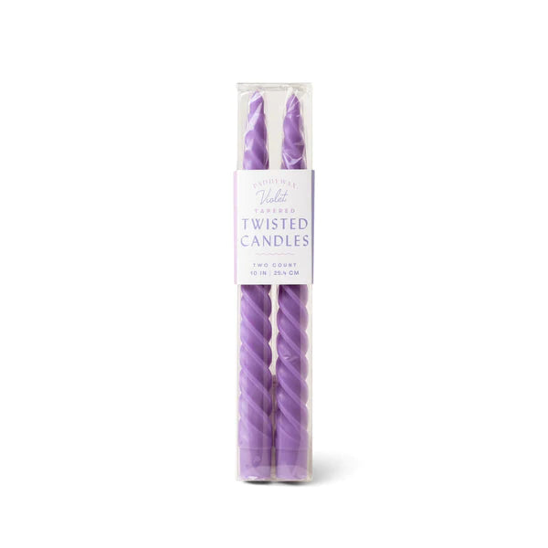 Violet Twisted Taper Candles