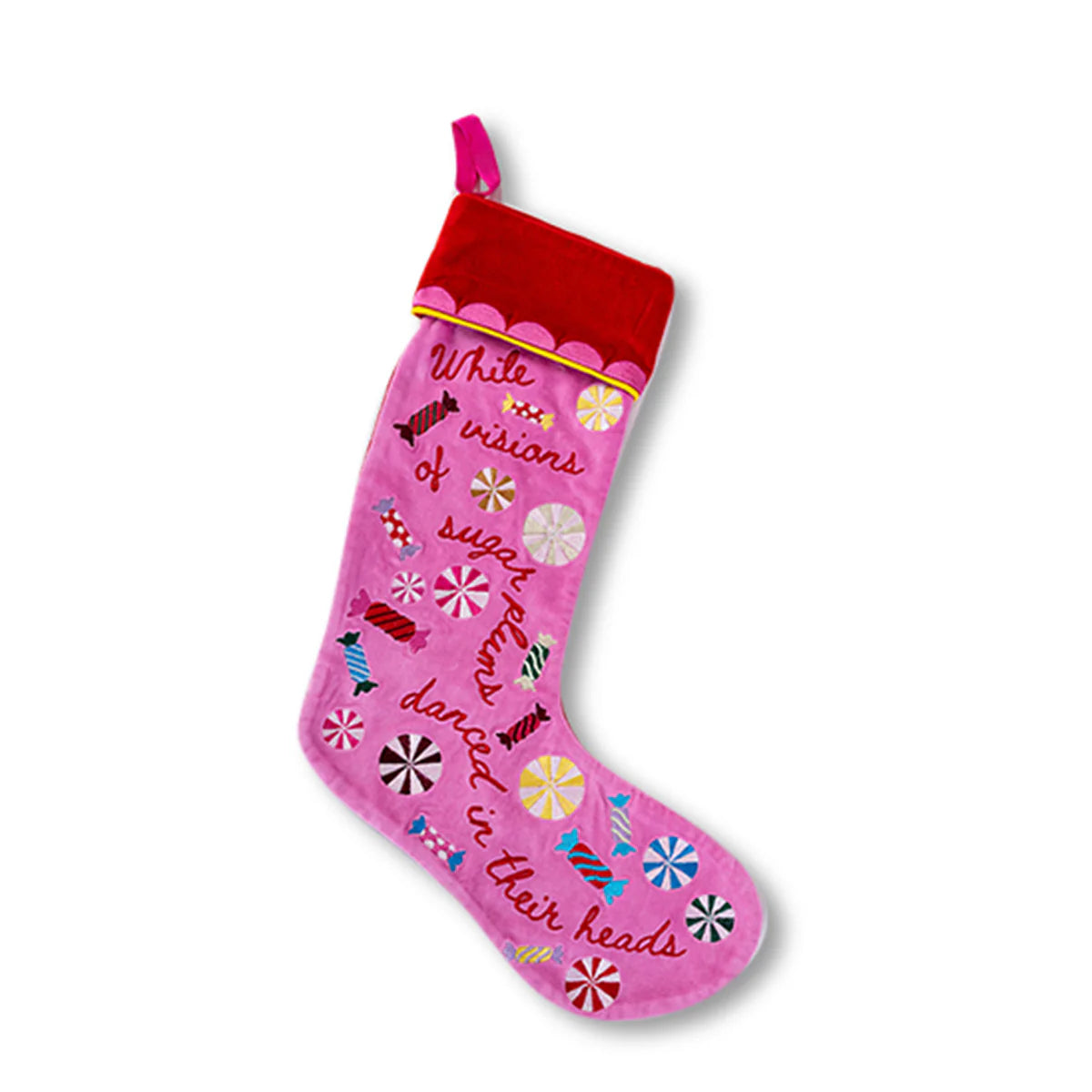 Sugar Plum Embroidered Stocking