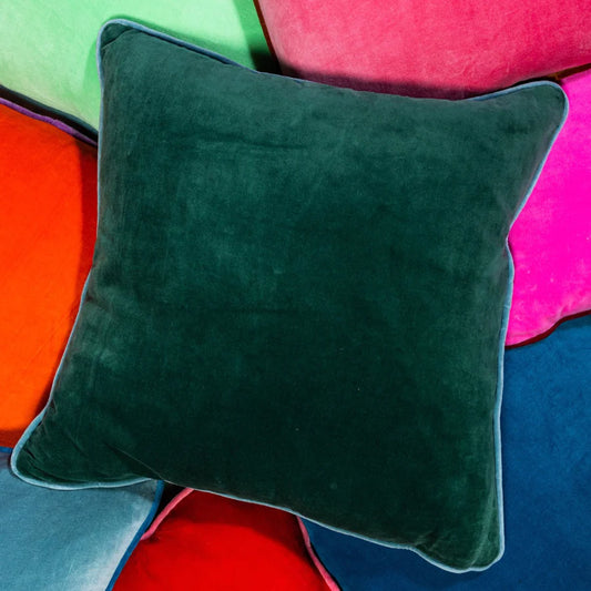 Charliss Velvet Green + Aqua Pillow