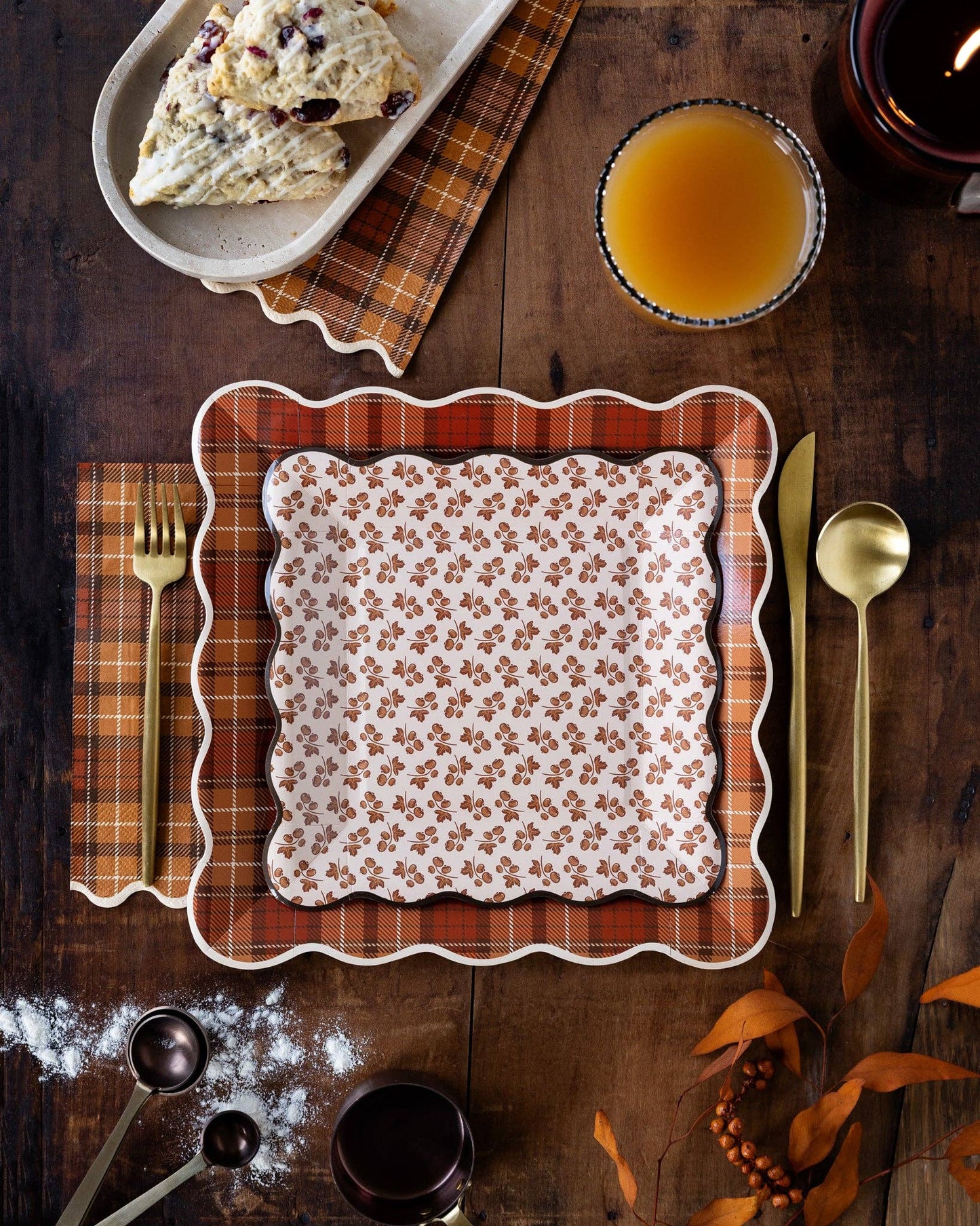 Autumn Plaid Dinner Paper Napkins