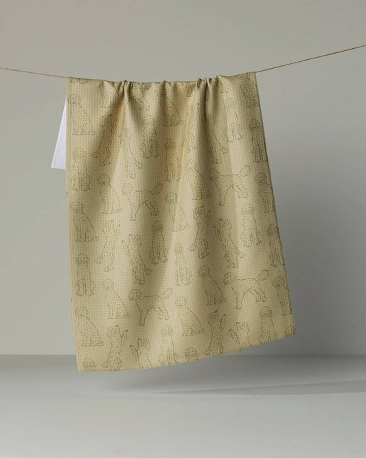 Doodle Pups Tea Towel: Aloe
