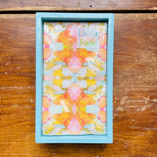 Light Blue Bamboo Guest Towel Holder