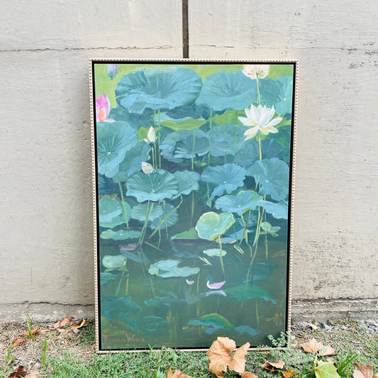 Lotus Pond Framed Canvas