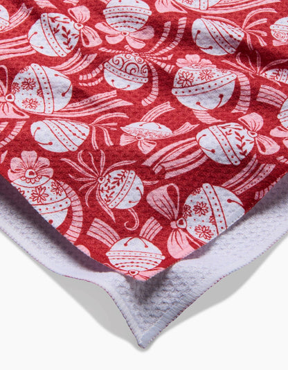 Holiday Bells Bows Tea Towel