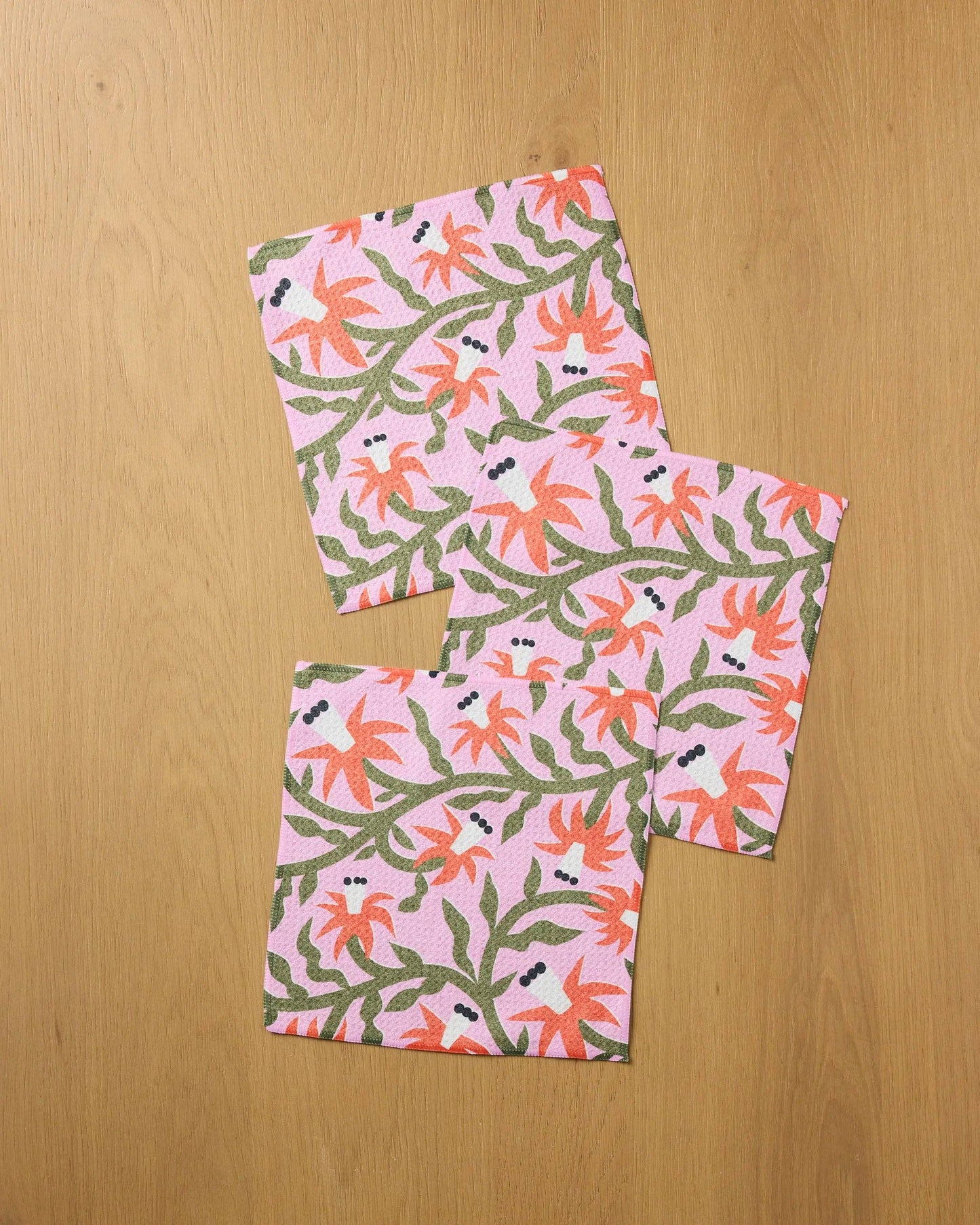 Graphic Flowers Dishcloth Set