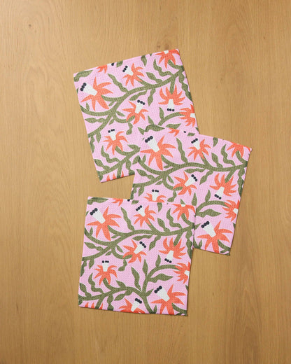 Graphic Flowers Dishcloth Set