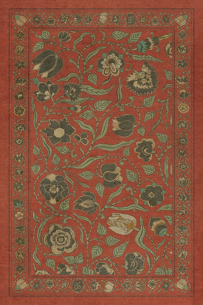 Williamsburg Antique Floral Coronation 24×36 Vinyl Floorcloth