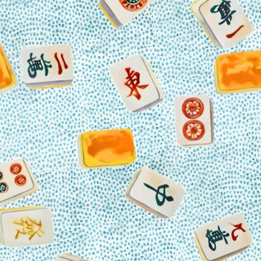 Teal Mahjong Cocktail Napkins