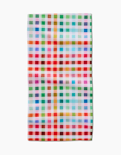Woven Spring Plaid Bar Towel