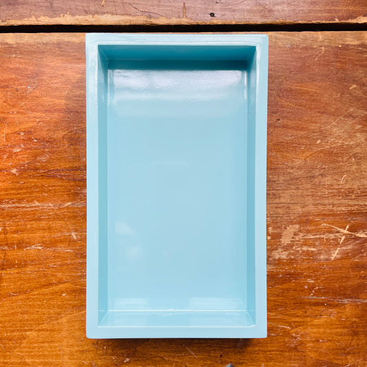 Light Blue Bamboo Guest Towel Holder