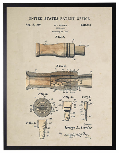 G. L. Herter Goose Call Framed Watercolor Print