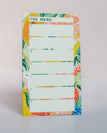 Tropical Fruits Meal Menu Notepad With Magnet