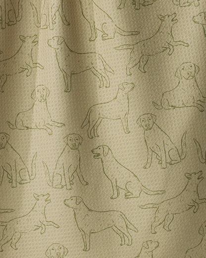 Lab Pups Tea Towel: Aloe