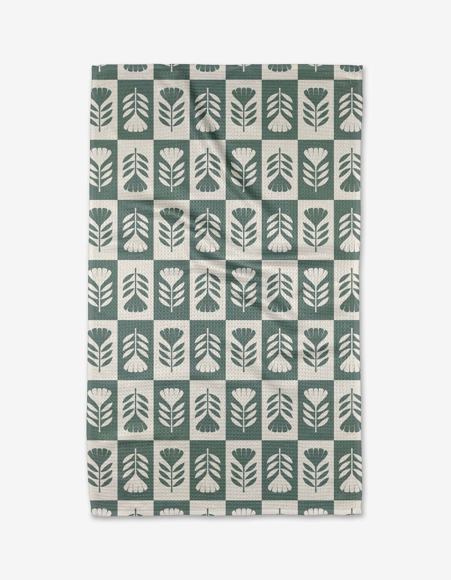 Green Flower Patch Tea Towel