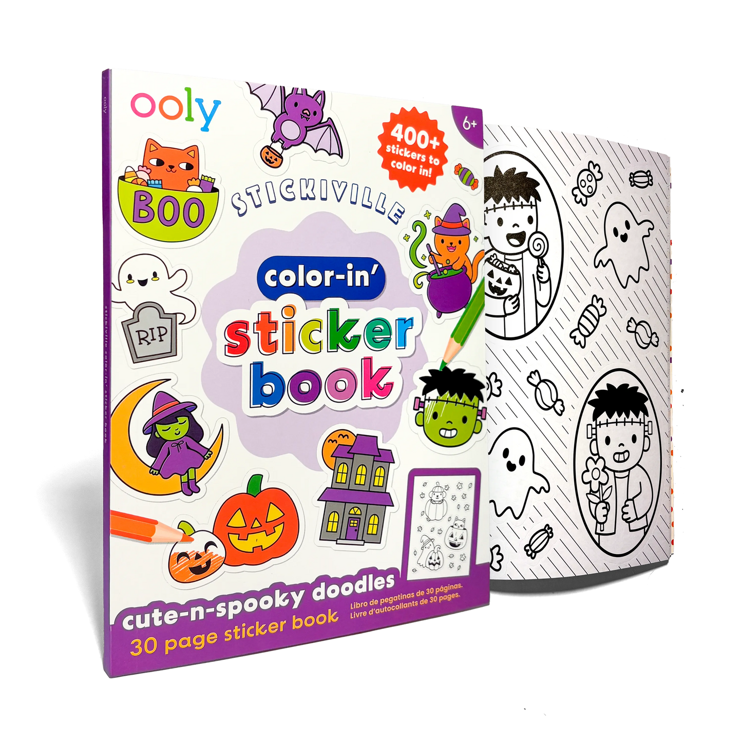 Stickiville Color-in' Sticker Book: Cute n Spooky Doodles
