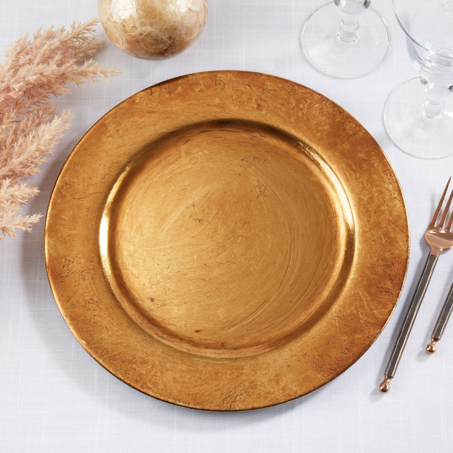 Classic Antique Copper 13" Chargers- Set of 4