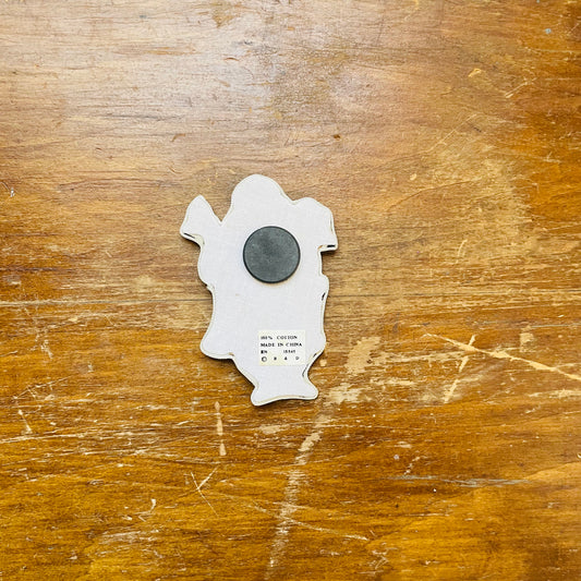 Plush Santa Gardener Magnet- Vintage