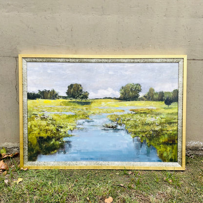 Waterway Meander Textured Framed Print