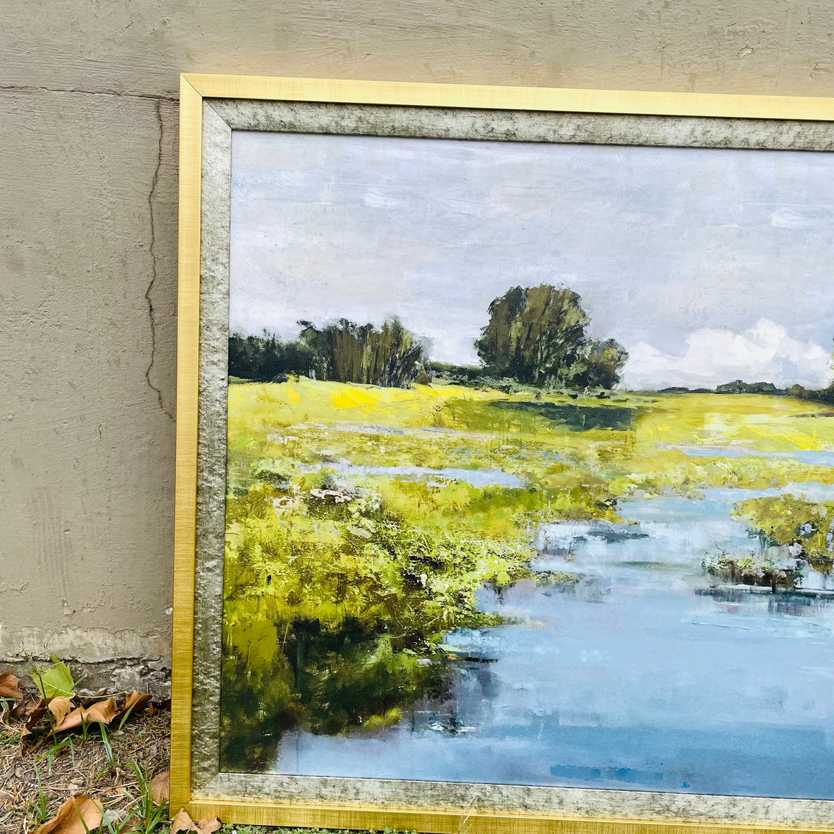 Waterway Meander Textured Framed Print