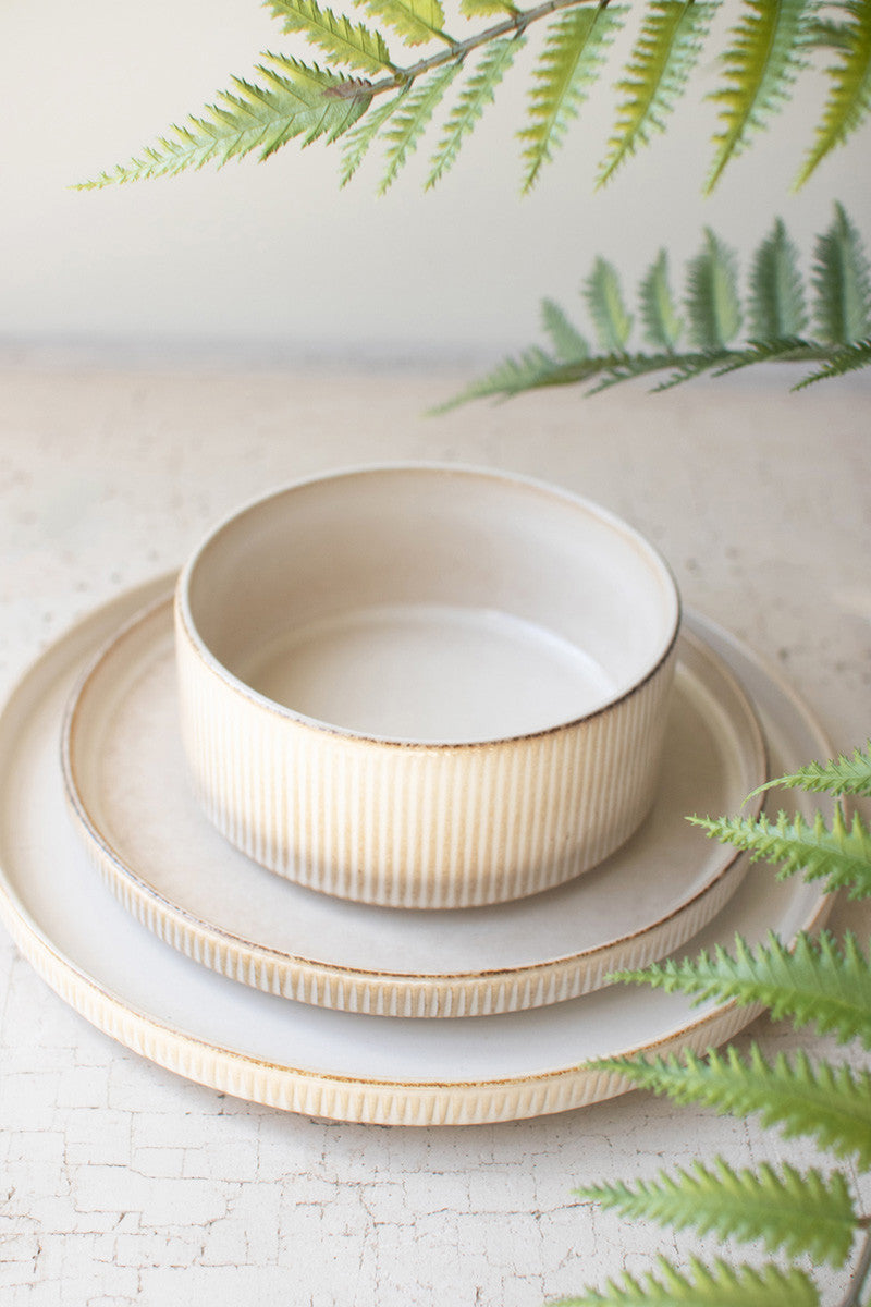 Ridges Ceramic Dinner Set