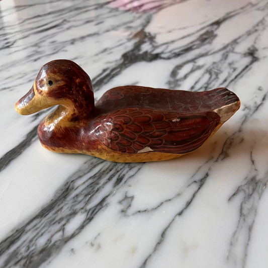 Mallard Hen Paper Mache Figurine- Vintage