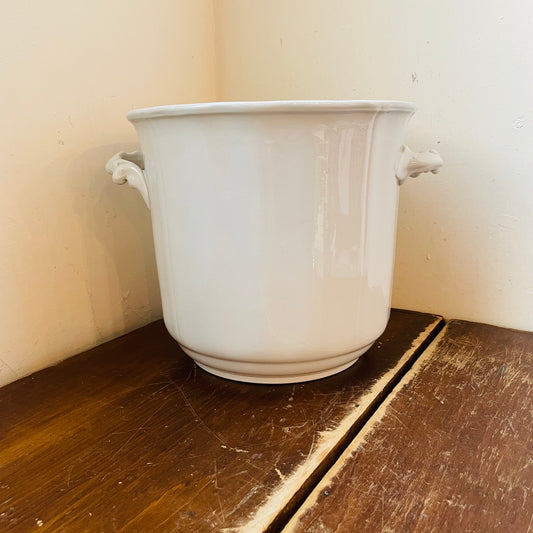 Ironstone White Planter-Vintage