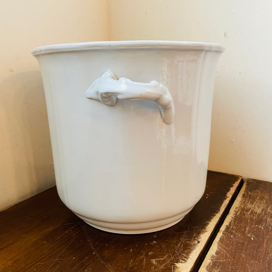 Ironstone White Planter-Vintage
