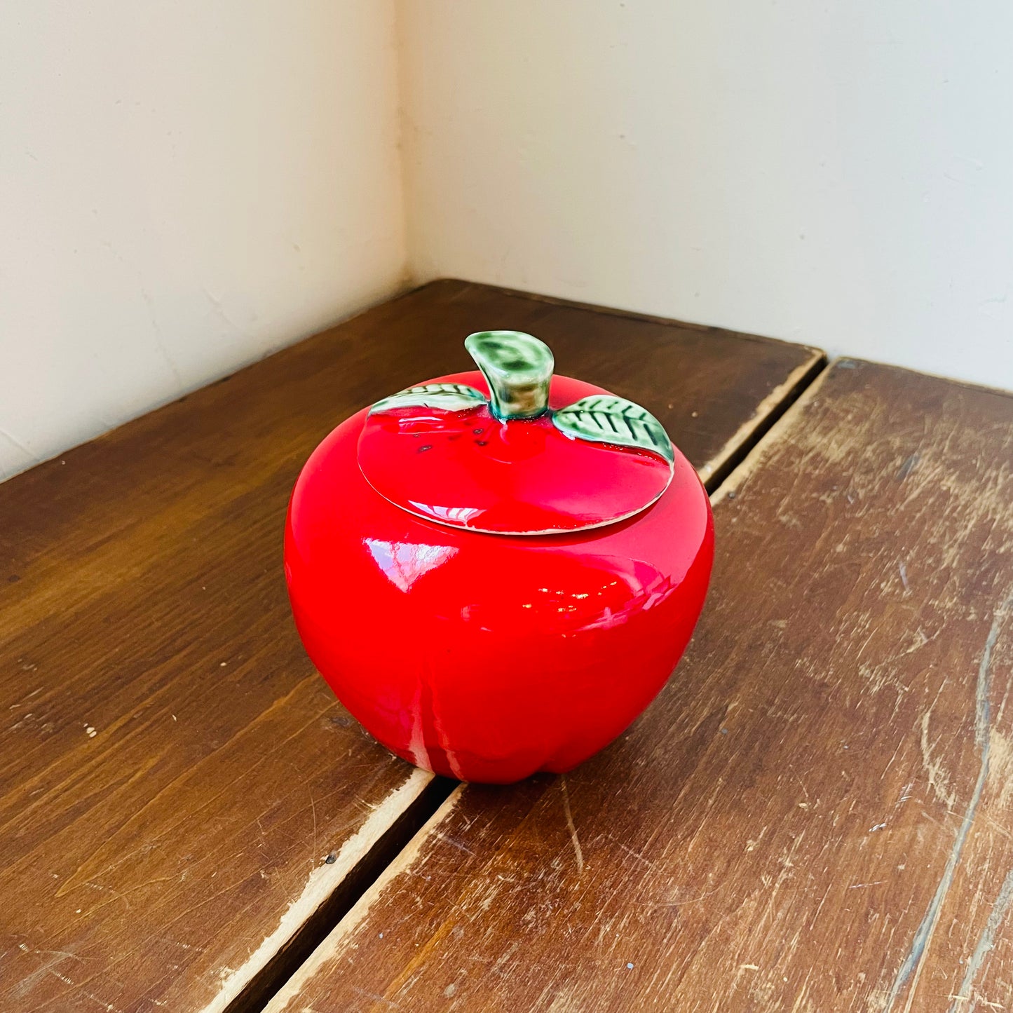 5" Ceramic Apple Cookie Jar- Vintage