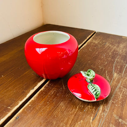 5" Ceramic Apple Cookie Jar- Vintage