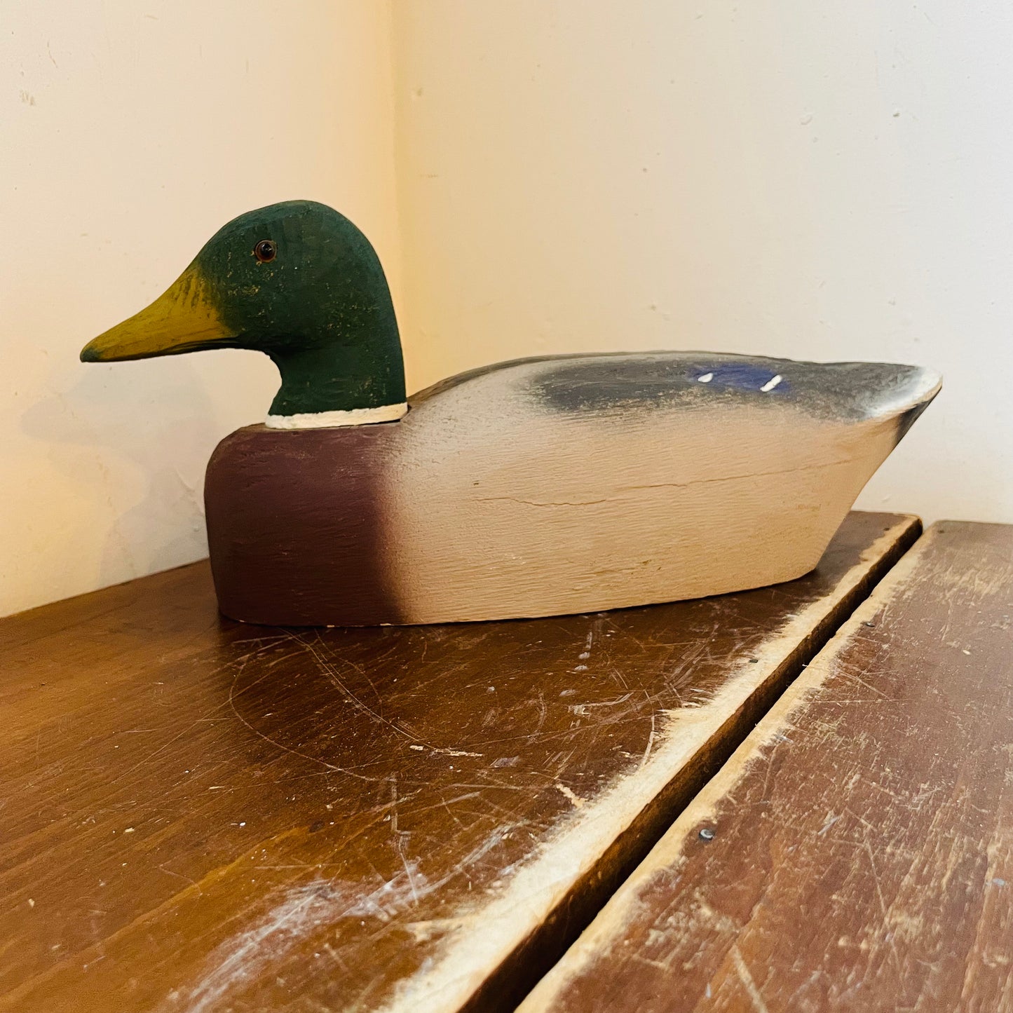 Duck Decoy Hand-Carved, Hand-Painted-Vintage