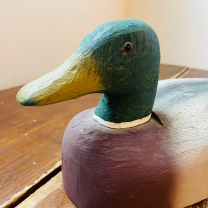 Duck Decoy Hand-Carved, Hand-Painted-Vintage