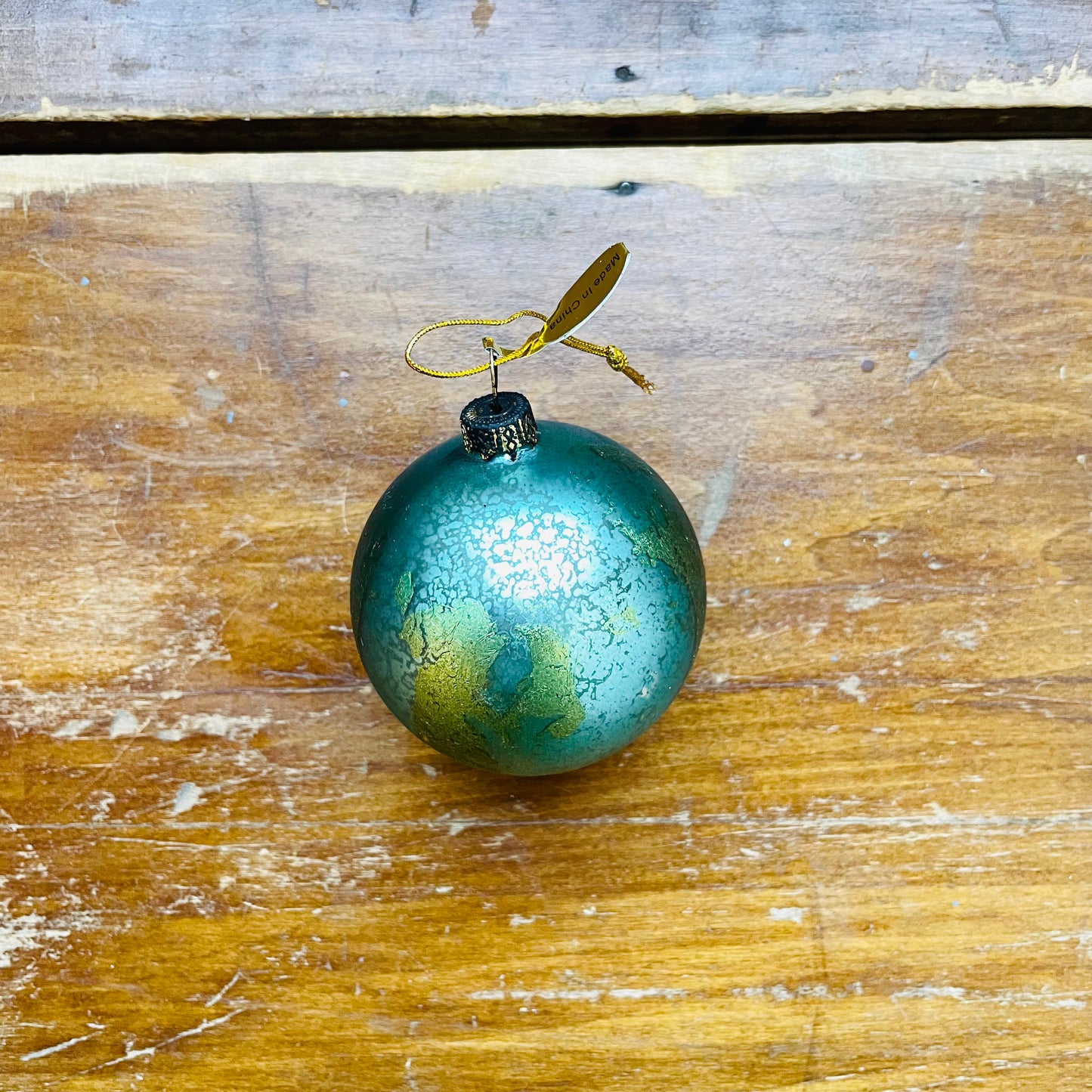 Blue Green Aged Finished Bauble