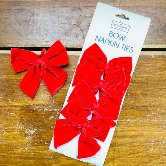 Red Bow Napkin Ties- Lucy Grymes