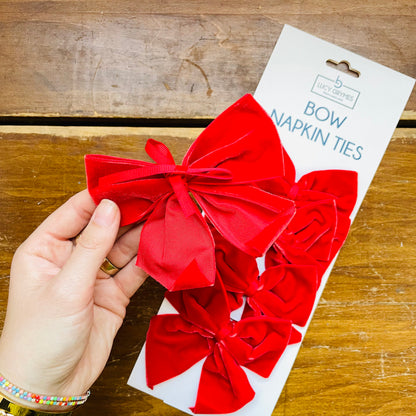 Red Bow Napkin Ties- Lucy Grymes