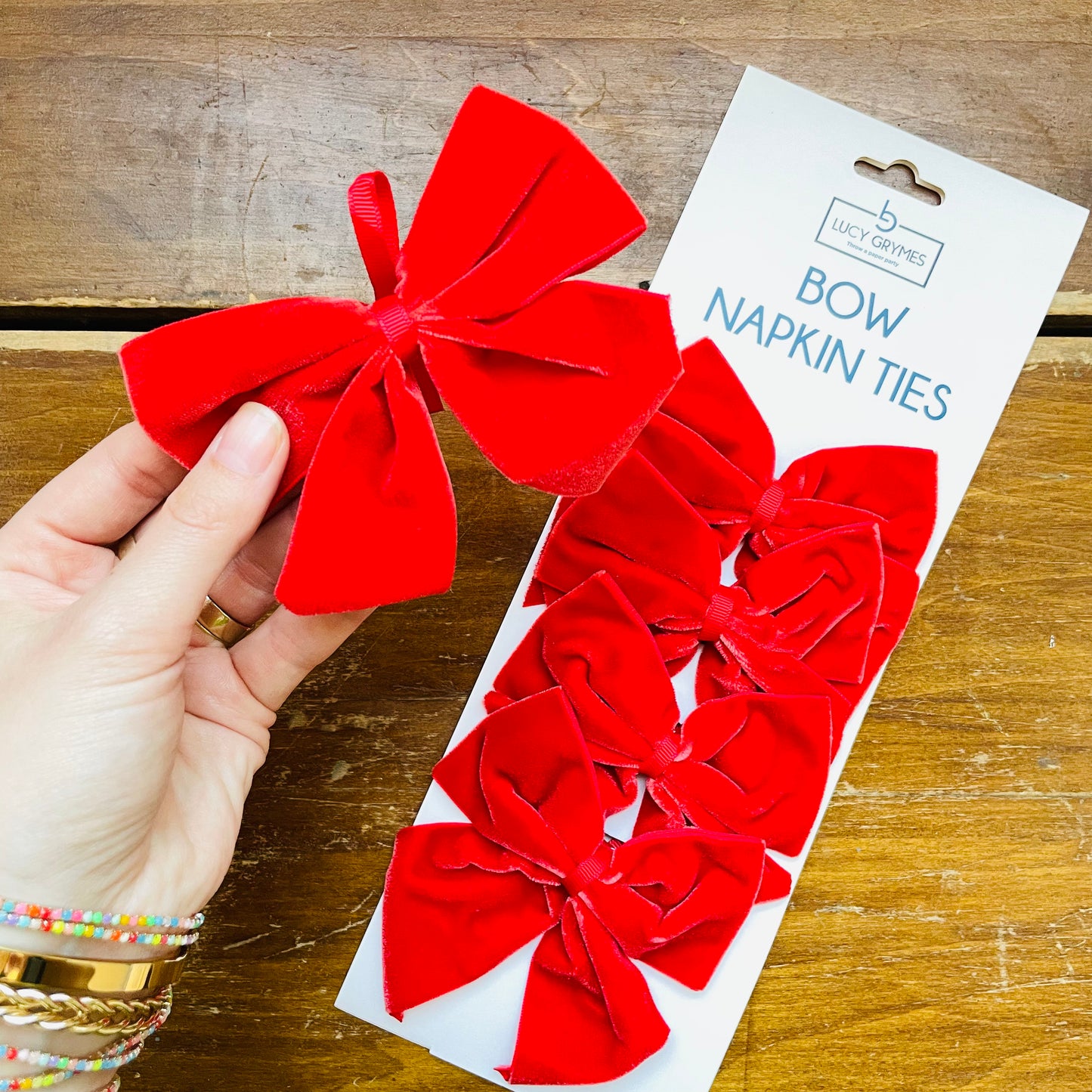 Red Bow Napkin Ties- Lucy Grymes